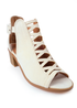 Where's That From Cream Suede Reydah Mid Block Heel Sandals - Size 4 Image 3