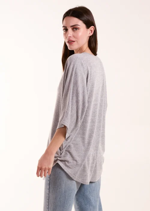 Blue Vanilla Grey Studded Zip Front Top - Medium/Large Image 2