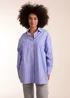 Blue Vanilla Blue Oversized Pinstripe Shirt - Small/Medium Image 1