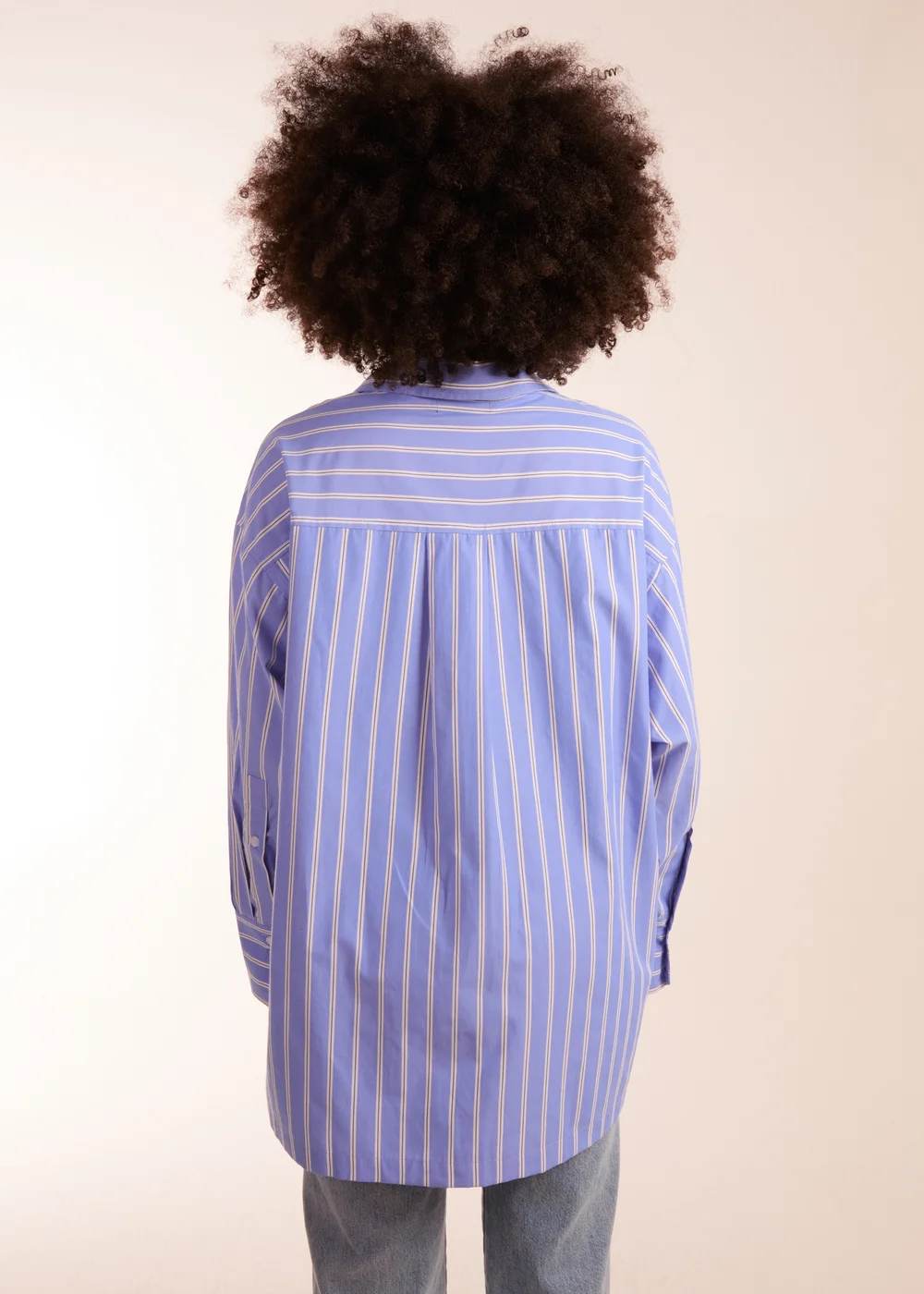 Blue Vanilla Blue Oversized Pinstripe Shirt - Small/Medium Image 2