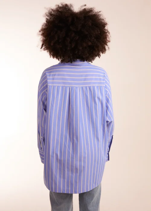 Blue Vanilla Blue Oversized Pinstripe Shirt - Small/Medium Image 2