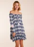 Blue Vanilla Multi Leaf Print Scoop Neck Dress - M Image 1