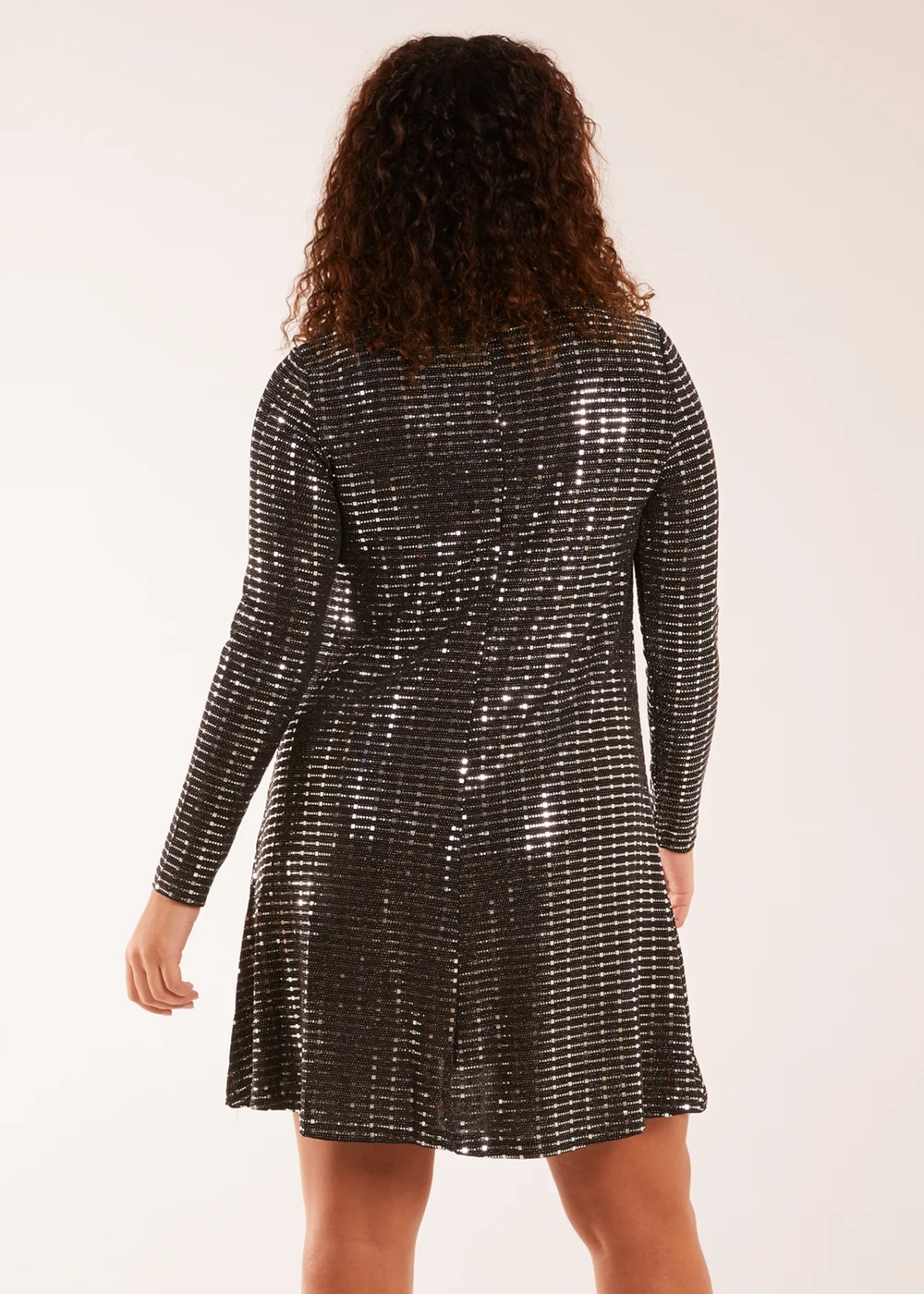 Blue Vanilla Black Long Sleeve Mirrored Swing Dress - L Image 2