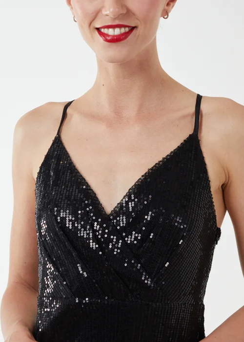 Blue Vanilla Black Wrap Front Cami Midi Dress - 8 Image 3