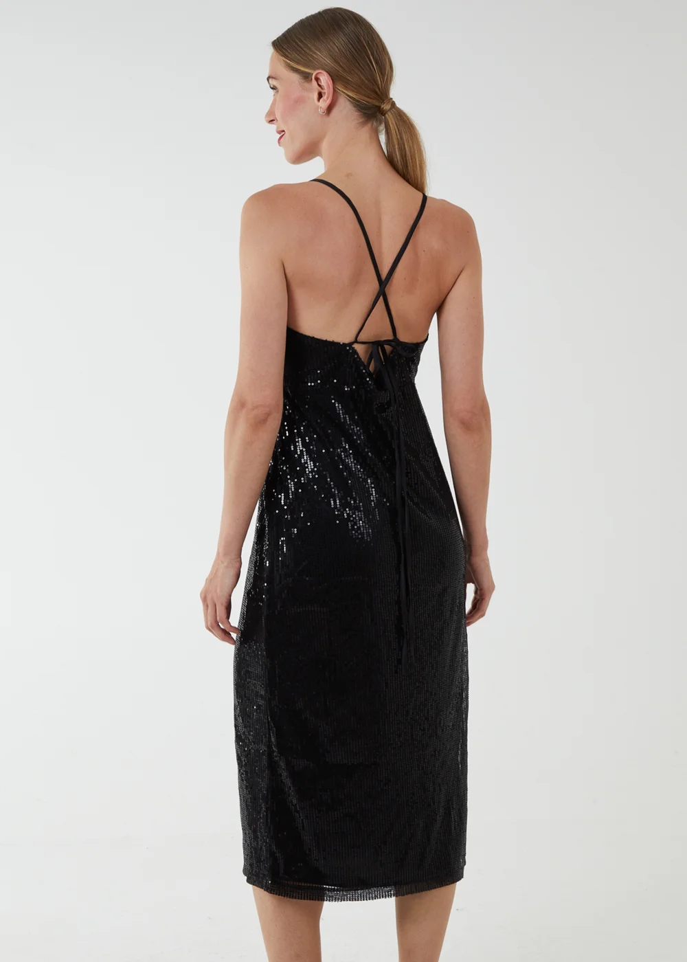 Blue Vanilla Black Wrap Front Cami Midi Dress - 8 Image 2