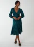 Blue Vanilla Green Wrap Front Midi Dress - 10 Image 4
