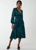 Blue Vanilla Green Wrap Front Midi Dress - 10 Image 1