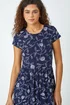 Roman Navy Floral Print Midi Stretch Dress - Size 20 Image 4