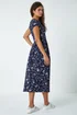 Roman Navy Floral Print Midi Stretch Dress - Size 20 Image 3