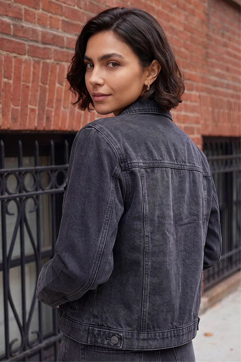 Roman Black Classic Cotton Denim Jacket - 18 Image 3