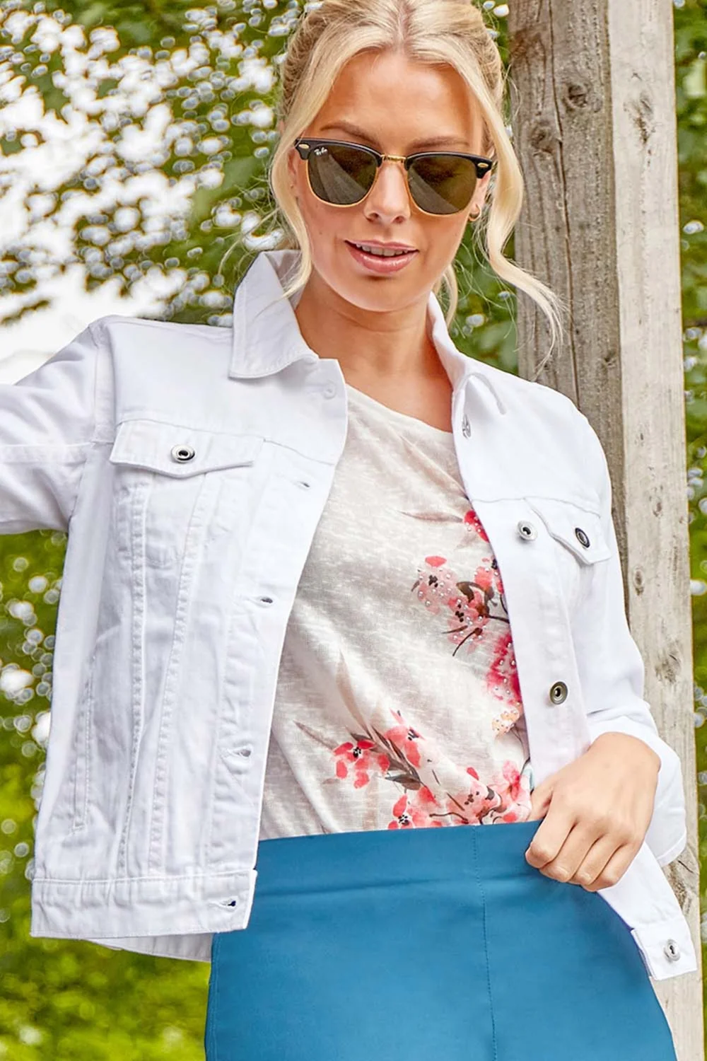 Roman White Classic Cotton Denim Jacket - 18 Image 2