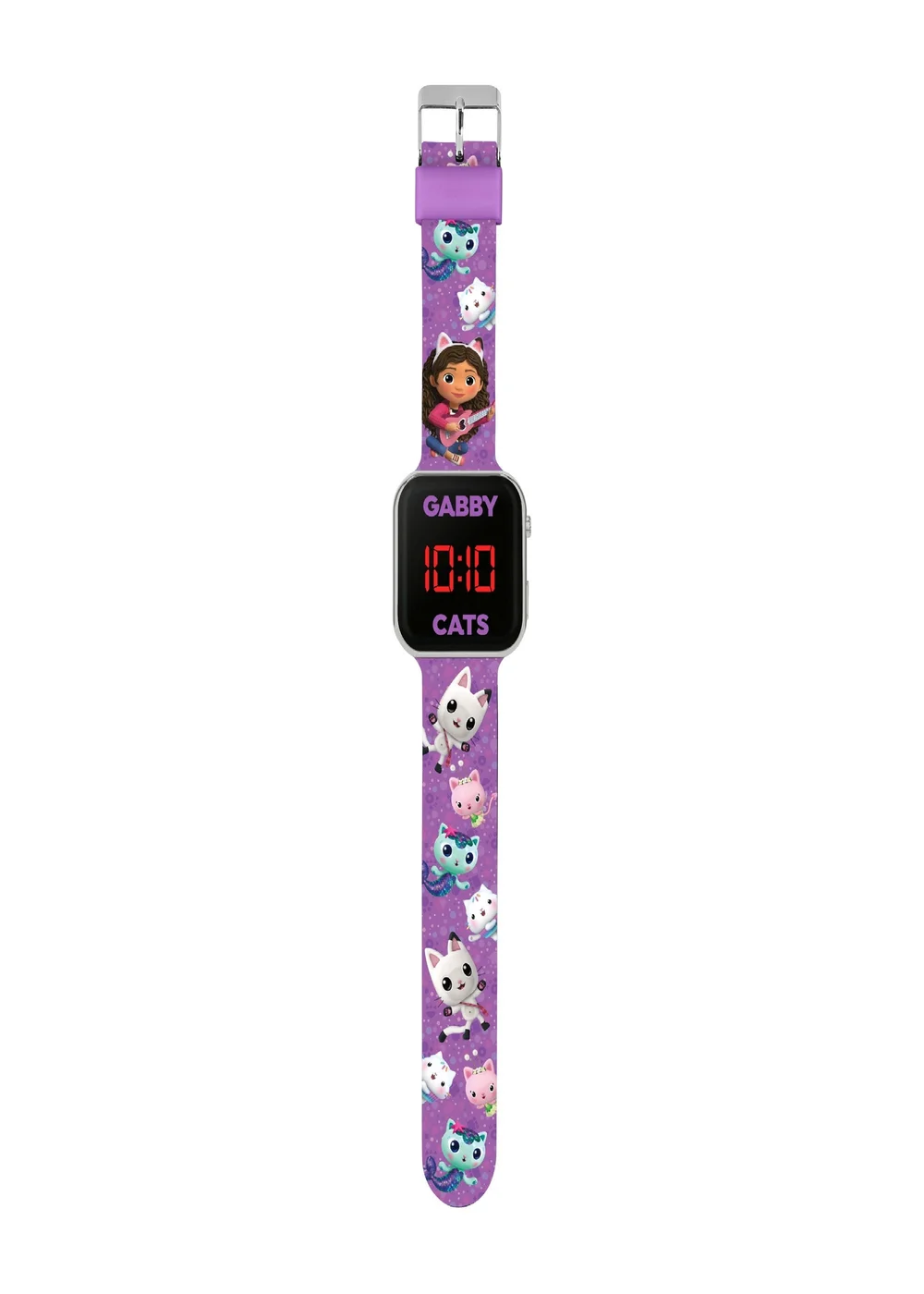 Purple Gabby Printed Strap LED Watch - One Size Image 1
