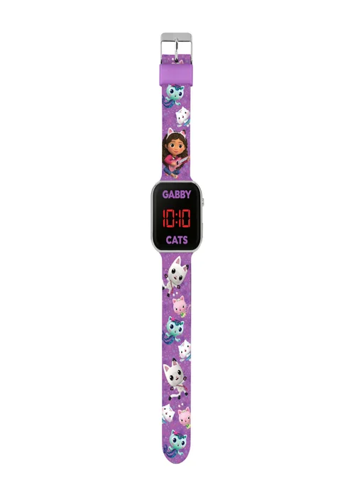 Purple Gabby Printed Strap LED Watch - One Size Image 1