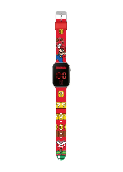 Super Mario Red Printed Strap LED Watch - One Size Image 1