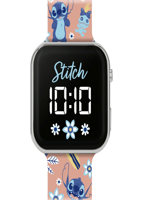 Disney Stitch Pink Stitch Printed Strap LED Watch - One Size Image 3