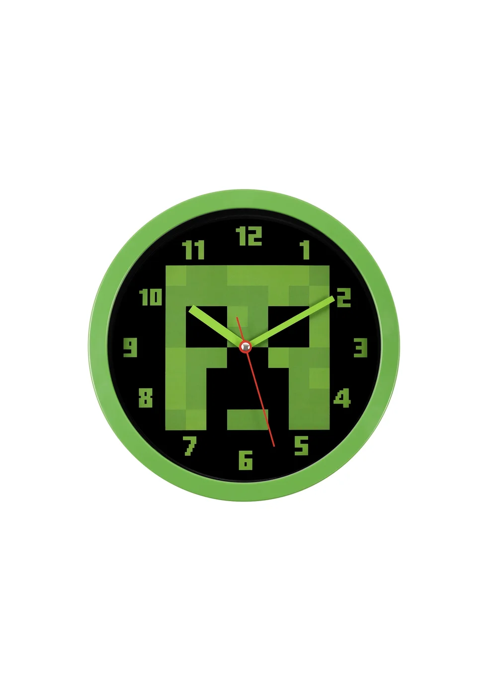 Minecraft Green and Black Wall Clock - One Size Image 1