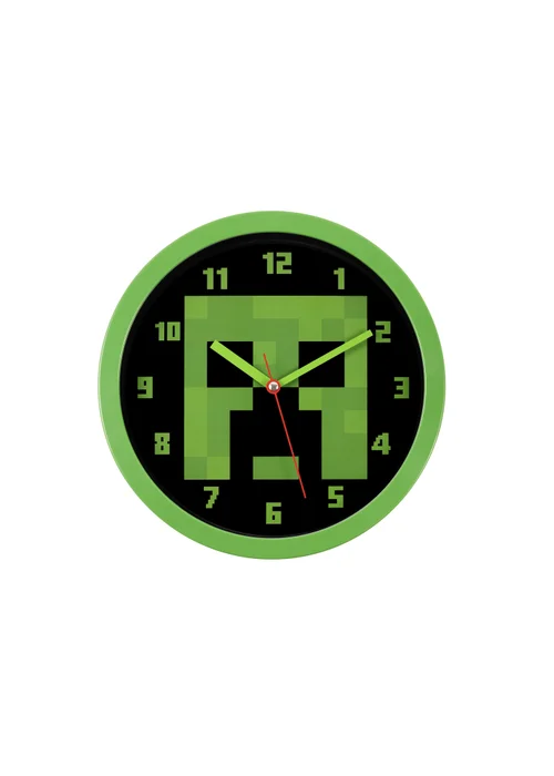 Minecraft Green and Black Wall Clock - One Size Image 1