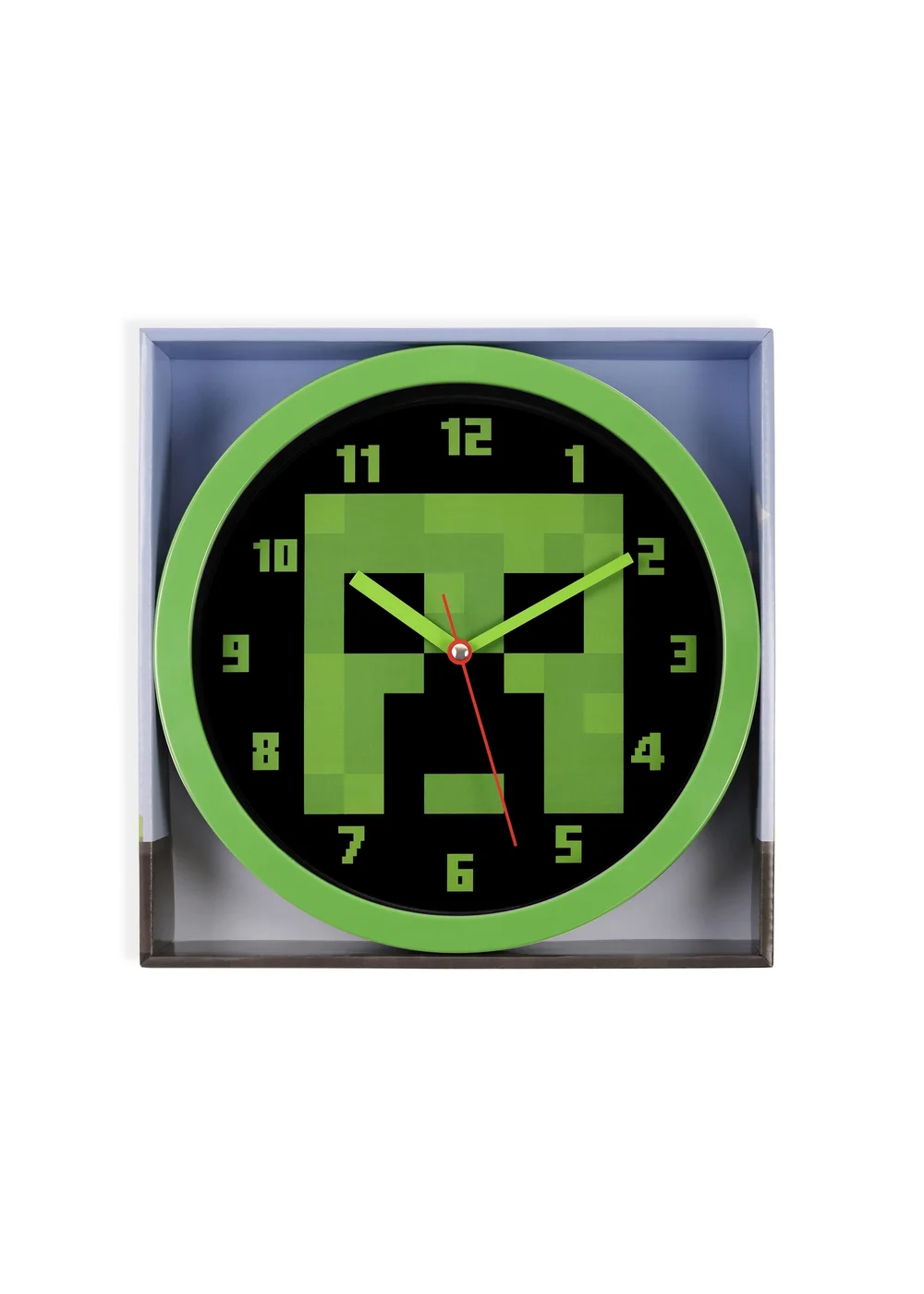 Minecraft Green and Black Wall Clock - One Size Image 2