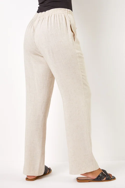 Roman Stone Petite Linen Tie Front Trousers - 8 Image 2