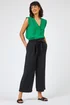Roman Black Waist Tie Detail Culottes - 16 Image 3