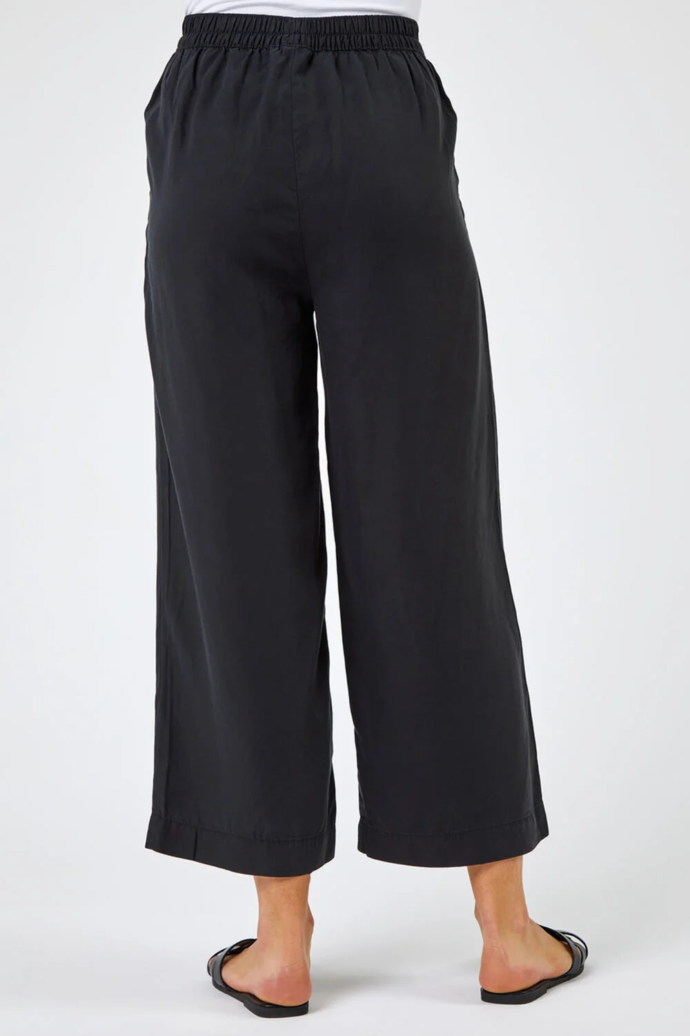 Roman Black Waist Tie Detail Culottes - 16 Image 2