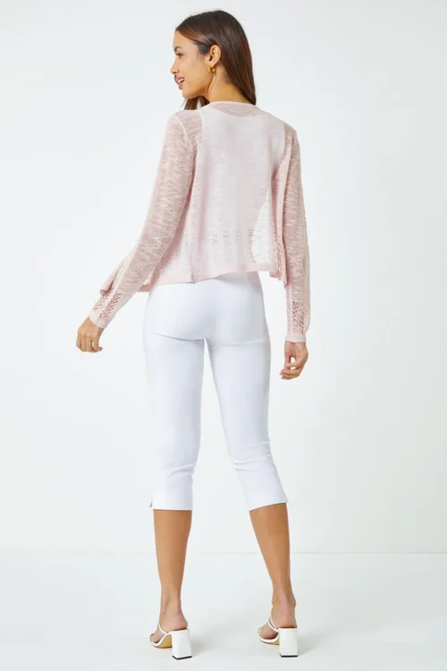 Roman Pink Lightweight Knitted Shrug - Size 18 Image 4