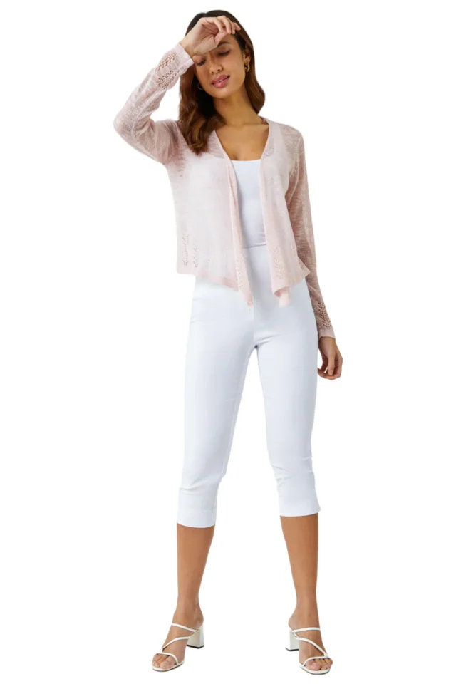 Roman Pink Lightweight Knitted Shrug