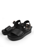 Where's That From Black Phoenix Wide Fit PU Flat Sandals - Size 4 Image 3