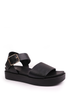 Where's That From Black Phoenix Wide Fit PU Flat Sandals - Size 4 Image 1