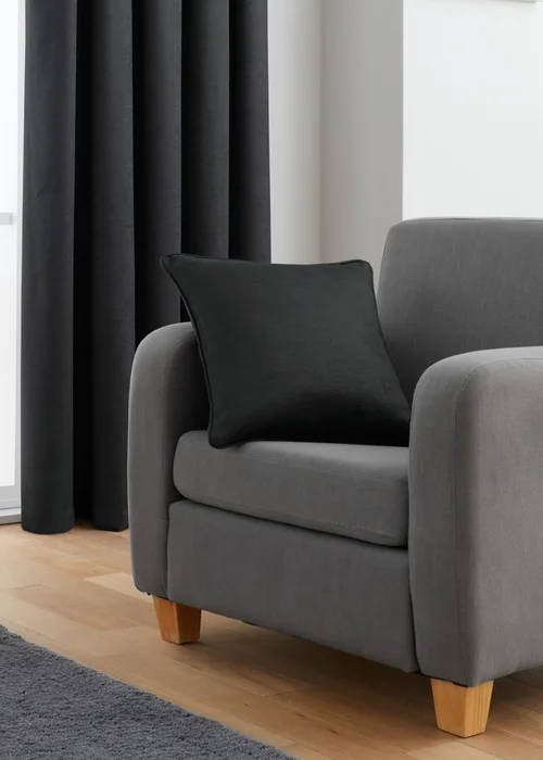 Fusion Galaxy Dimout Black Pencil Pleat Curtains - 66W X 72D (168x183cm) Image 3