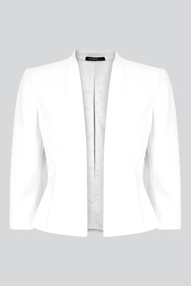 Roman Ivory 3/4 Sleeve Rochette Jacket
