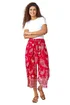 Roman Red Paisley Print Wide Leg Cropped Trousers - 12 Image 1