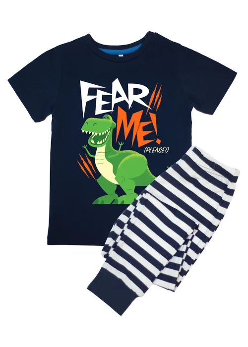 Disney Toy Story Fear Me Kids Navy Stripes Pyjamas (3-8 Years) - Age 7-8 Years Image 1