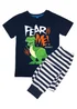 Disney Toy Story Fear Me Kids Navy Stripes Pyjamas (3-8 Years) - Age 7-8 Years Image 1