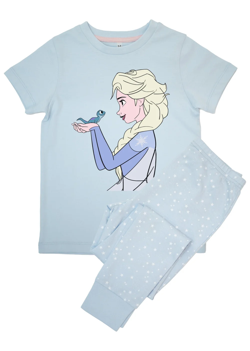 Disney Kids Baby Blue Frozen Elsa Stars Pyjamas (3-8 Years) - Age 7-8 Years Image 1
