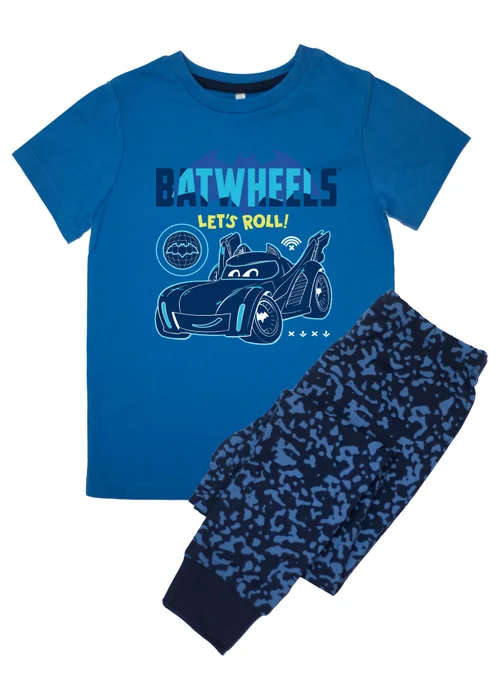 DC Comics Batwheels Let's Roll Kids Royal Blue Camo Pyjamas (3-8 Years) - Age 4-5 Years Image 1