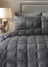 Soiree Slate Brighton Square Velvet Duvet Cover Set - Double Image 2