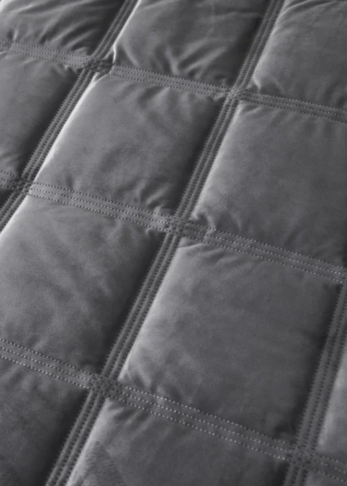 Soiree Slate Brighton Square Velvet Duvet Cover Set - Double Image 4