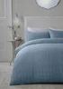 Serene Lindly Waffle Blue Duvet Cover Set - Single Image 1