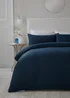 Serene Lindly Waffle Navy Duvet Cover Set - Single Image 1