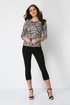 Roman Black Petite Cropped Stretch Trouser - 12 Image 3