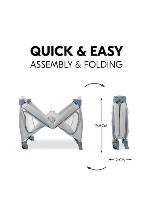 Hauck Dusty Blue Sleep N Play Go Plus Travel Cot - No Size Image 4