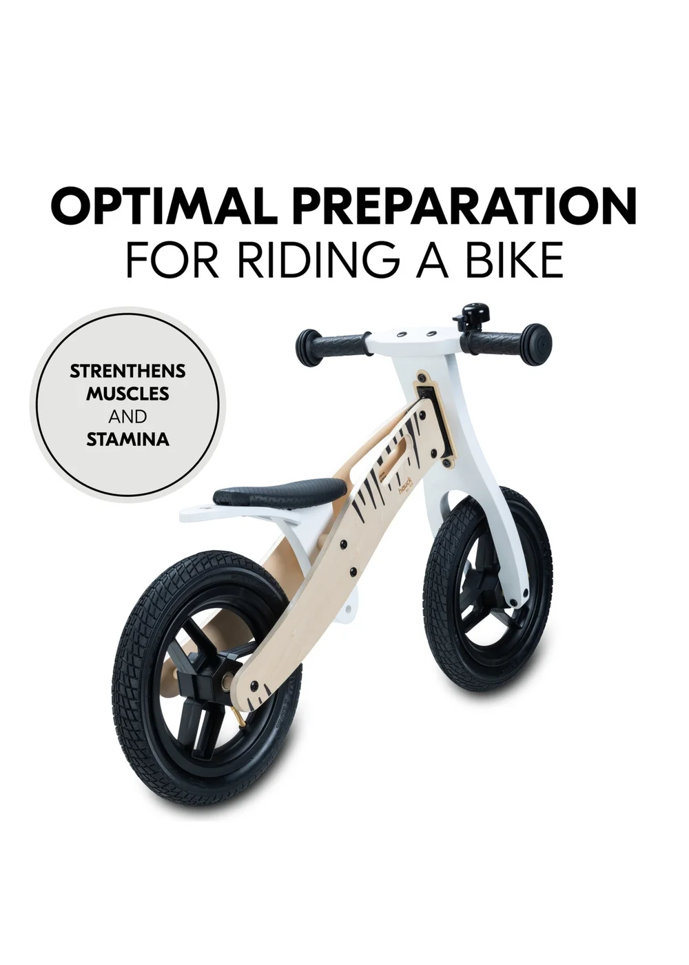Hauck Zebra Wooden Balance N Ride Balance Bike - No Size Image 3