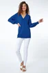 Roman Royal Blue V-Neck Stretch Jumper - Size 22 Image 2