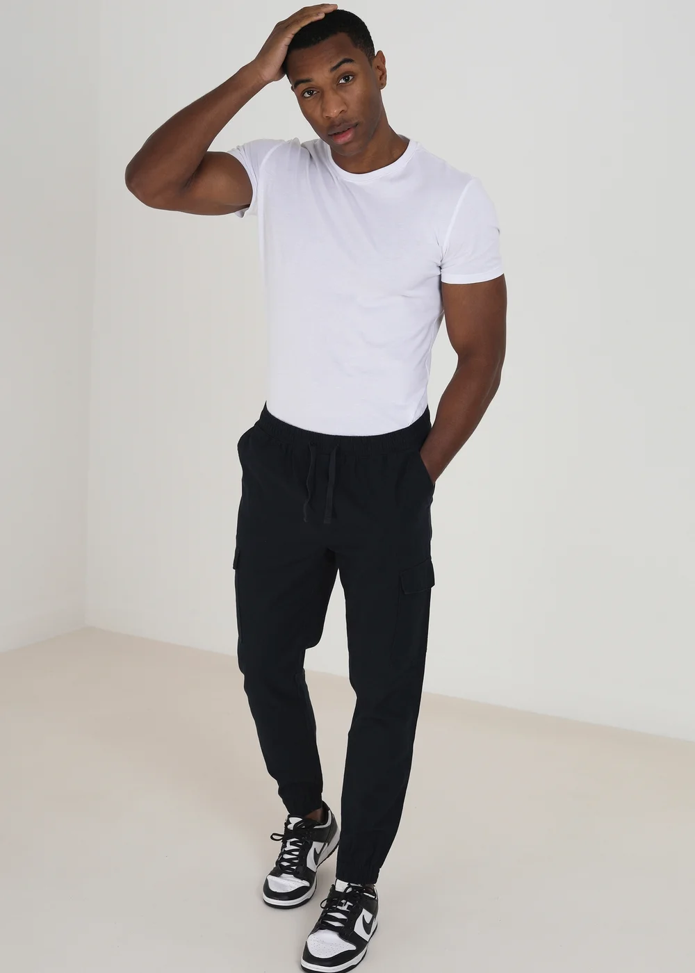 Brave Soul Navy Cotton Linen Blend Cargo Trousers - 34/L32 Image 3