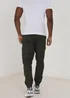 Brave Soul Khaki Cotton Linen Blend Cargo Trousers - 32/L32 Image 2