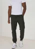 Brave Soul Khaki Cotton Linen Blend Cargo Trousers - 32/L32 Image 1