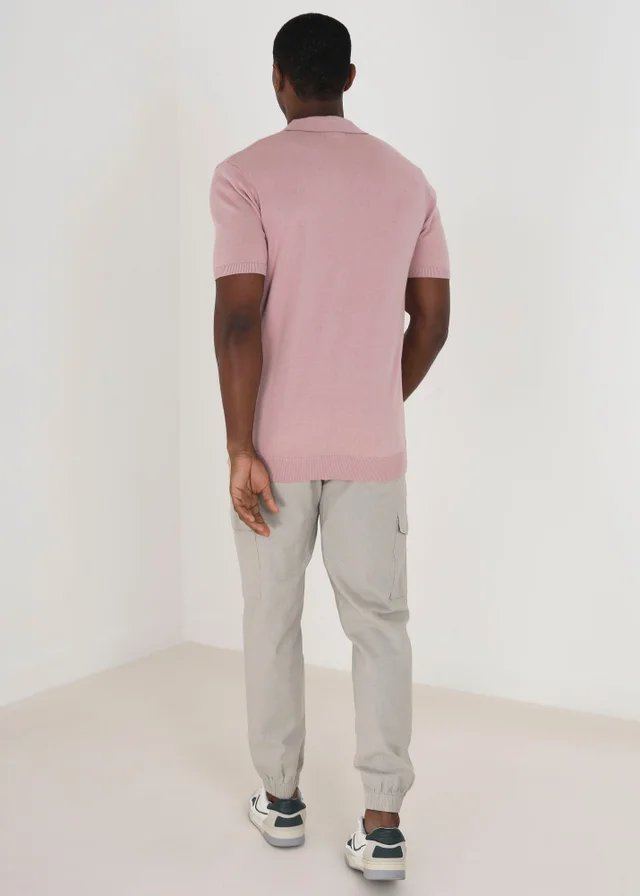 Brave Soul Stone Cotton Linen Blend Cargo Trousers