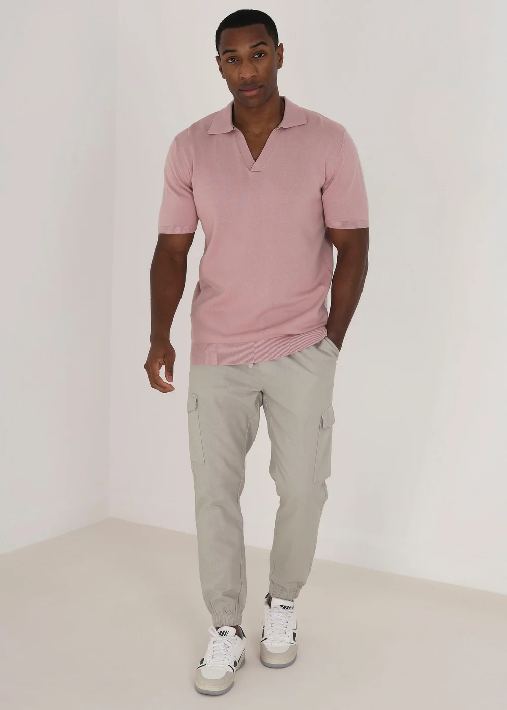 Brave Soul Stone Cotton Linen Blend Cargo Trousers - 30/L32 Image 3