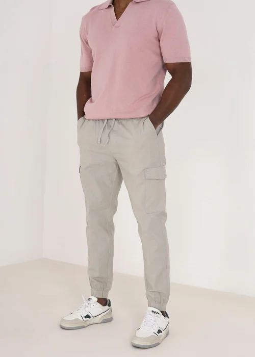 Brave Soul Stone Cotton Linen Blend Cargo Trousers - 30/L32 Image 1